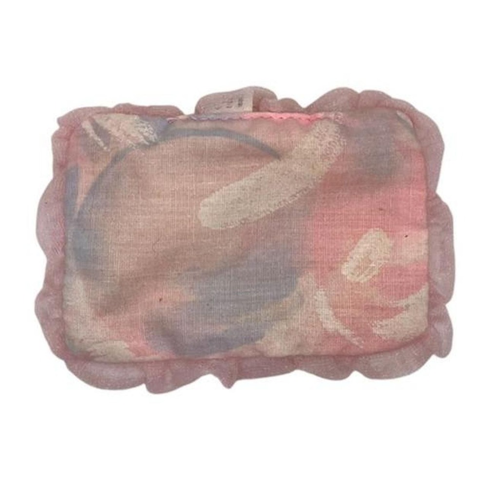 80s Barbie Ruffle Bed Pillow Sham Mattel Vintage Bedding Soft Pink Abstract